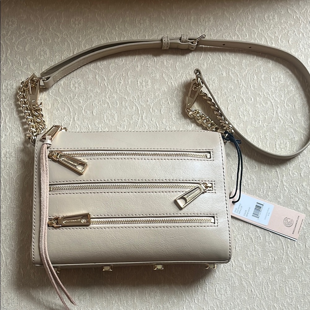 Rebecca Minkoff mini 5-zip Crossbody Bag dune-NWT-$198